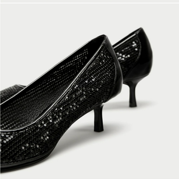 Zara Black Metal Mesh Pumps - Picture 3 of 7